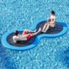 Round Inflatable Floating Dock, Sunchill Float Ring, Hammock Tanning Pool with 4in Woven Fabric, Manual Pump for 1-2 Min Quick Inflate/Deflate, Fits 2-8, Ideal for Lakes, Pools, Oceans