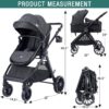 2 in 1 Baby Stroller, Convertible Bassinet Pushchair for Infants and Newborns 0-36 Months