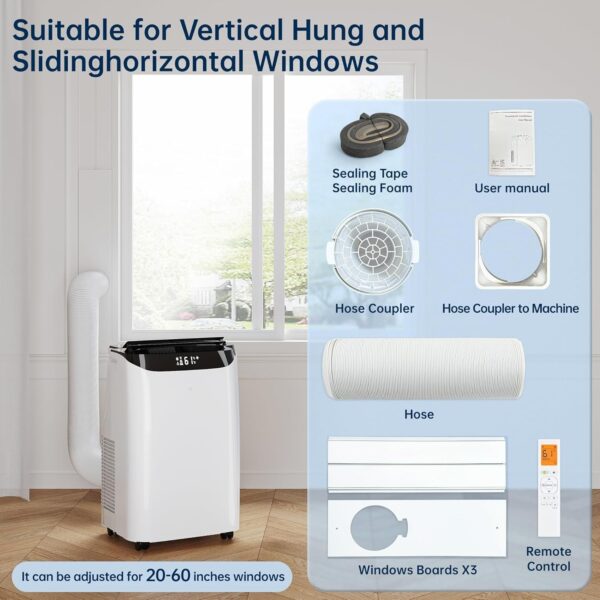 f53c0368a87242318ea85d2184a20814 14000 BTU Portable Air Conditioners with Remote Control, 3-in-1 Free Standing Cooling AC Unit with Fan & Dehumidifier, Cools Room up to 700 sq.ft, Smart/Sleep Mode,3 Speed,Auto Swing,24H Timer