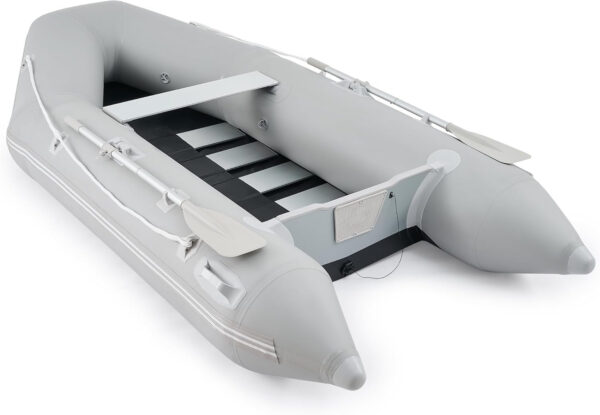 CO-Z 10ft Inflatable Dinghy Boat, 4 Person 990lb Transom Sport Tender Boat with Pump Aluminum Oars Floor, Heavy Duty Inflatable Raft Kayak for Adults