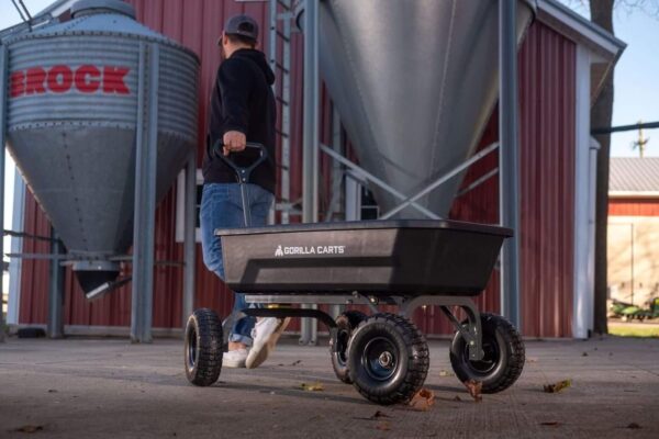 f5c6883bdb45432f9fb7acda73be6be5 7GCG-NF Heavy-Duty Poly Dump Garden Cart with No-Flat Tires, 7 Cubic Feet, 1200-Pound Capacity, Black, Amazon Exclusive
