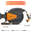 Ayleid Retractable Garden Hose Reel,1/2 in x 100 ft Wall Mounted Hose Reel, with 9- Function Sprayer Nozzle, Any Length Lock/Slow Return System/Wall Mounted/180°Swivel Bracket (Grey)