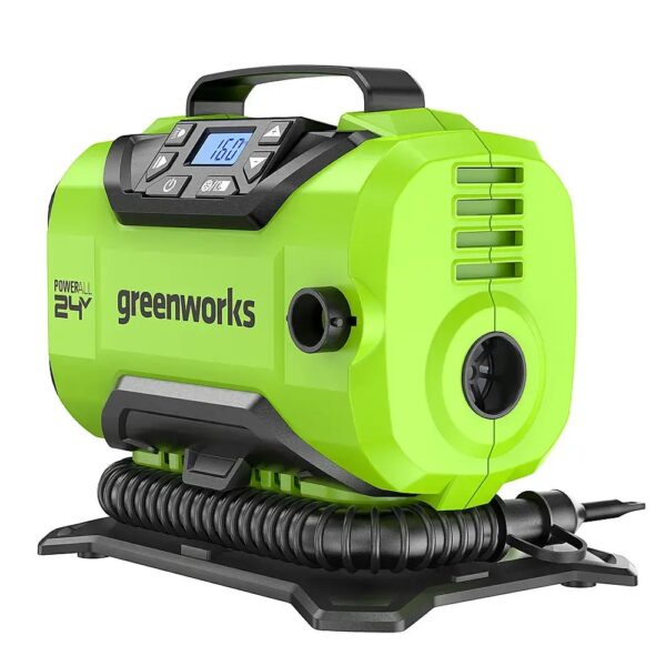 f60e1ce41e37420fa6ab4fda7c3161a3 24 Volt Battery Powered 160-PSI Inflator with 2.0 Ah USB-C Battery & Charger – Green