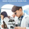 Compound Microscope for Adults & Kids – 100X-2000X High-Power Biological Microscope for Students, School Lab & Home Education, with Slides Set & Phone Adapter (White)
