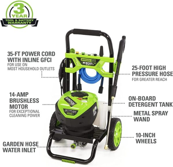 f64507eebf034630ab8a908ab09c9f93 2300-PSI 14 Amp 2.3-GPM Brushless Pressure Washer