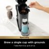 Ninja Pod & Grounds Specialty Single-Serve Coffee Maker, K-Cup Pod Compatible, Brews Grounds, Compact Design, Built-In Milk Frother, 56-oz. Reservoir, 6-oz. Cup to 24-oz. Mug Sizes, Stone, PB051ST