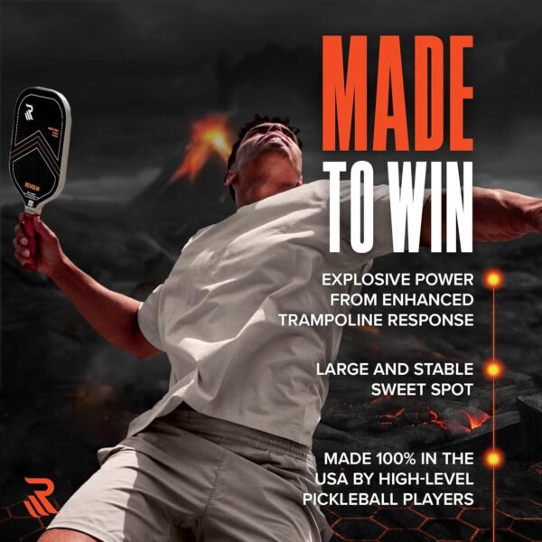 PRO Pickleball Paddles l Pure or Reach l Made with Volcanic Rock l Spin + Power+ Control l USA Tournament Approved l Premium Pickleball Paddle Made in USA l LavaFLXTM Face l 16mm Honeycomb Core