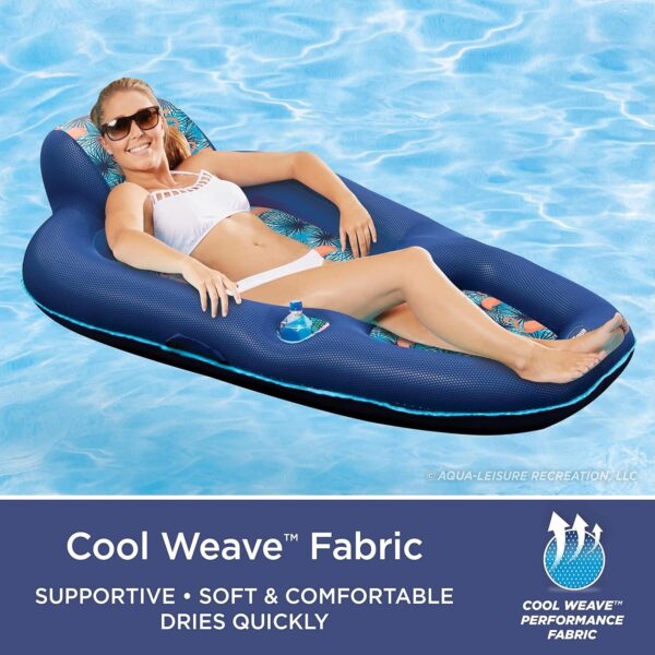 f6e4ebc9ca2f4764af91bca5a37defb6 Aqua Luxury Water Lounge, X-Large, Inflatable Pool Float with Headrest, Backrest & Footrest, Palm Beach Flamingo