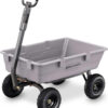 Heavy Duty Poly Utility Dump Wagon Garden Cart w/Pneumatic Tires, 6 Cu Ft – 1200 lb Capacity Outdoor Wheelbarrow for Yard, Landscaping & Gardening, Lawn Tractor or ATV Towable-Gorilla Carts