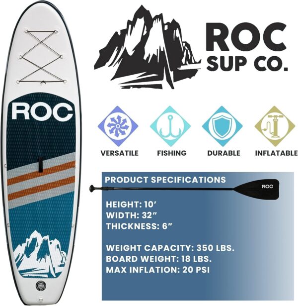 f7454abf34874c47804c2e194c93b17a Roc Inflatable Stand Up Paddle Boards with Premium SUP Paddle Board Accessories, Wide Stable Design, Non-Slip Comfort Deck for Youth & Adults