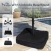 15ft Patio Umbrella Double-Sided Outdoor Market Extra Large Umbrella with Crank, Umbrella Base Included (Dark Red)