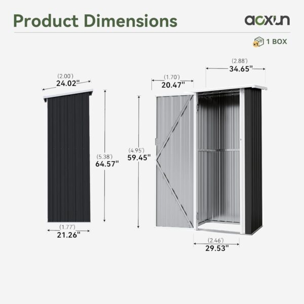 f77ffaa7431f4b199c2490ef18a91553 Aoxun 6.2×4 FT Shed Outdoor Storage Shed Metal Garden Shed with Lockable Doors & Slooping Roof Tool Shed Bike Shed for Backyard, Patio, Poolside (Brown)