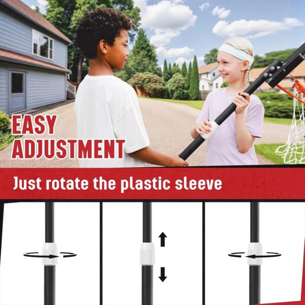 Kids Basketball Hoop Outdoor 3.2-7.2ft Adjustable, Portable Basketball Hoop & Goals for Kids/Teens/Youth in Pool/Backyard/Driveway/Indoor, 29 Inch Shatterproof Backboard and Enlarged Base