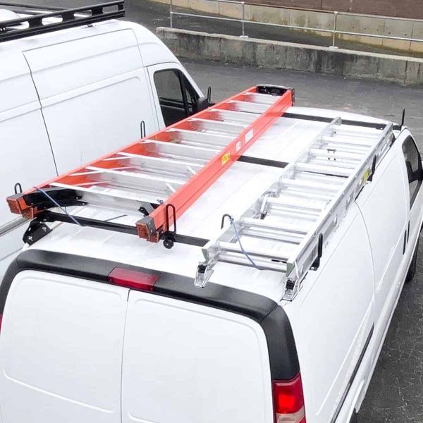 f7b3faeee56c4fbfbb3e6d186dd2dfe5 Vantech GFY Heavy Duty 3 Bar Ladder Roof Rack Fits: Chevy Express All Year Trims (Black)