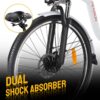 350W Electric Commuter Bike for Adults, 26′′ Cruiser Ebike with 36V 12.5AH Removable Battery, Shimano 6-Speed, Dual Shock Absorber, Basket