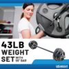 US Weight Barbell Weight Set for Home Gym with 55” padded Bar – Adjustable Weights for Exercise, Lifting, and to Build Muscle