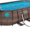 Bestway Power Steel 18′ x 9 ‘x 48’ above ground swimming pool Set with metal frame home swimming pool sand filter pump, skimmer and vacuum
