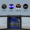 Mini Fridge 130 Can Beverage Refrigerator Cooler, 3.2 Cu.Ft Drink Fridge for Soda Wine Beer, Adjustable Temperature Control for Home Office, Black