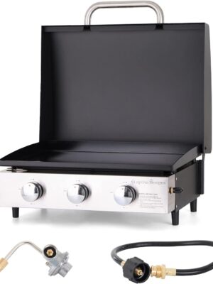 Burner Gas grill with side burner and enameled cast iron grille 42,000BTU outdoor cooking stainless steel propane grill Garden grill