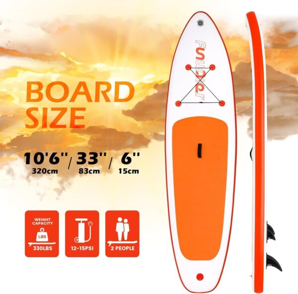 f968d8919d074ad0b5e3c6afbaac41dc FunWater Inflatable Ultra-Light Stand Up Paddle Board for All Skill Levels with Premium SUP Paddleboard Accessories,Non-Slip Comfort Deck for Youth & Adults