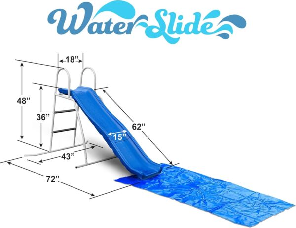 f994ef98858e48caa860983361b1be8c XDP Recreation 6 Foot Water Wave Slide with Built In Adjustable Sprinkler, Freestanding with Ground Pad and Hose Extension for Lawn Fun, Ages 3 to 8