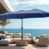 15ft Patio Umbrella Double-Sided Outdoor Market Extra Large Umbrella with Crank, Umbrella Base Included (Dark Red)