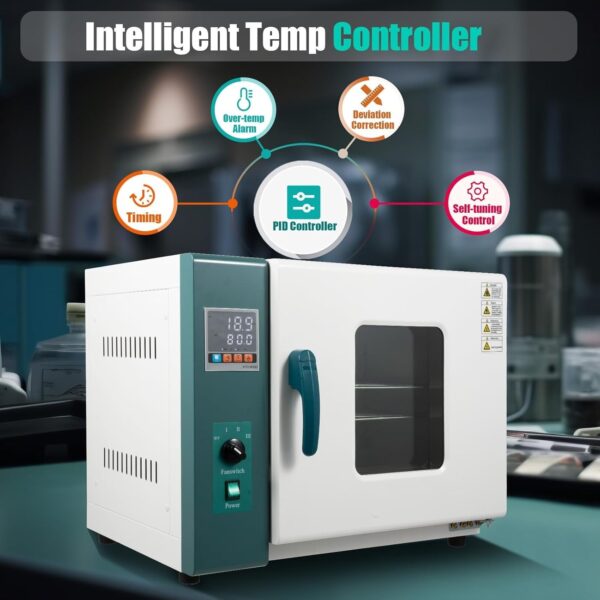 f9d73b5b13bb4a6aa4a1ced939d8a69b 110V 1000W Horizontal Electric Blast Drying Oven 45L/12Gal Lab Forced Air Convection Drying Oven with Intelligent Temperature Controller for Industrial, Schools, Research Institutes