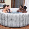 Bestway SaluSpa Fiji AirJet Large Round 2 to 4 Person Inflatable Hot Tub Portable Outdoor Spa with 120 AirJets and EnergySense Cover, Grey