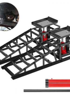 Hydraulic Car Rampshydraulic Vertical Ramps 5t/11000lb Low Profile 1-pair Black