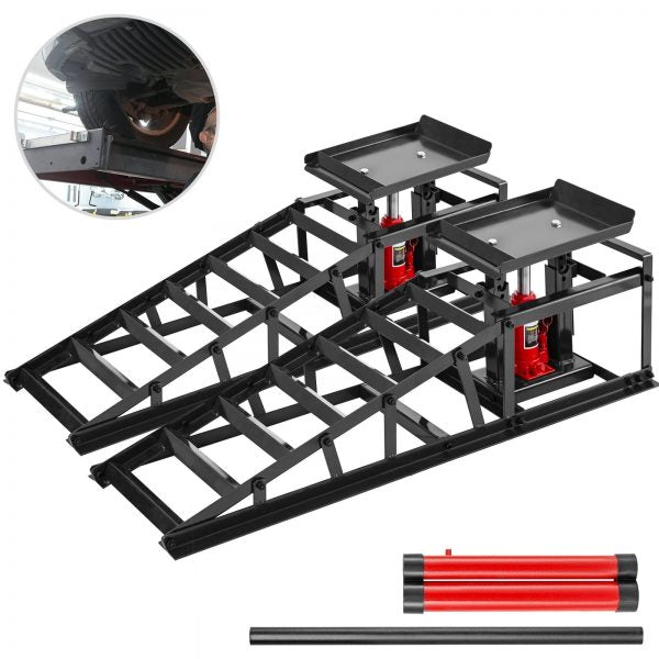 f9fcb0e3f55f4e0d89e5f98842495141 Hydraulic Car Rampshydraulic Vertical Ramps 5t/11000lb Low Profile 1-pair Black