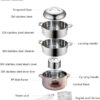 Bear Electric Food Steamer,Stainless Steel Digital Steamer, 3 tier 8L Large Capacity Vegetable Steamer