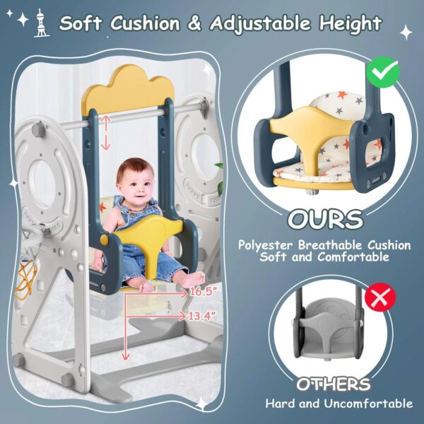 fa5b9ade50404fb0b1ec2ced13cda98d BIERUM 5 in 1 Toddler Slide and Swing Set for Toddlers Age 1-3