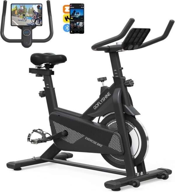 fa8355b5f2174ba99d1ed4e5e9ed6069 Exercise Bike, Stationary Bike Indoor Cycling Bike for Home Cardio Gym 300lbs Weight Capacity, Workout Bike with Heavy Flywheel, Seat Cushion, LCD Monitor, Optoelectronic Heart Rate,Silent Belt Drive