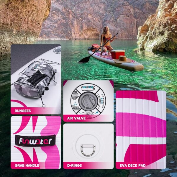 fab63ed48bb54056ae816dd7f3eed46f FunWater Inflatable Ultra-Light Stand Up Paddle Board for All Skill Levels with Premium SUP Paddleboard Accessories,Non-Slip Comfort Deck for Youth & Adults