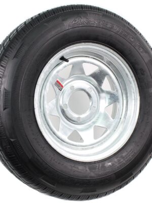 Radial Trailer Tire on Rim ST205/75R14 with 5 Lug Galvanized Spoke Wheel