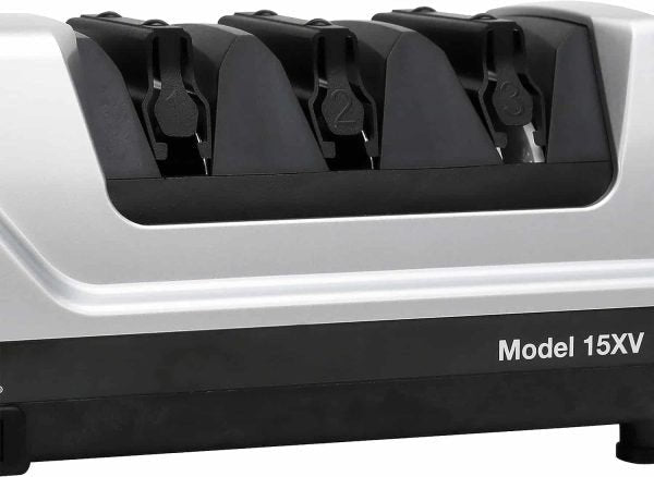 Chef’sChoice Trizor 15XV Professional Electric Knife Sharpener for Kitchen Knives, 75db, 3 Slots, Gray