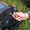 Agri-Fab 45-0604 18′′ x 48′′ Tow Behind Poly Lawn Roller 550 lbs Weight with Water, Poly Drum and Steel Frame, with Plug. Designed for Lawn and Garden Tractors