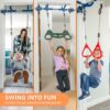 6 Piece Indoor Doorway Gym Set for Kids �� Indoor Swing for Kids Includes Kids Swing Chair, Rings, Hanging Trapeze, Ladder, Swinging Rope & Pullup Bar