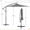 9.8FT Offset Patio Umbrella Hanging Cantilever Umbrella Outdoor Sun Shade with Easy Tilt Adjustment, 8 Ribs, UV Protection for Backyard, Lawn, Garden and Pool, Blue