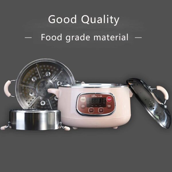 Bear Electric Food Steamer,Stainless Steel Digital Steamer, 3 tier 8L Large Capacity Vegetable Steamer