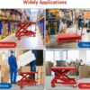 500LBS Hydraulic Lift Table Cart, 30′′ Lifting Height., Double Scissor Lift Table with 4 Wheels and Non-Slip Pad, Hydraulic Scissor Lift Table for Material Handling and Transportation
