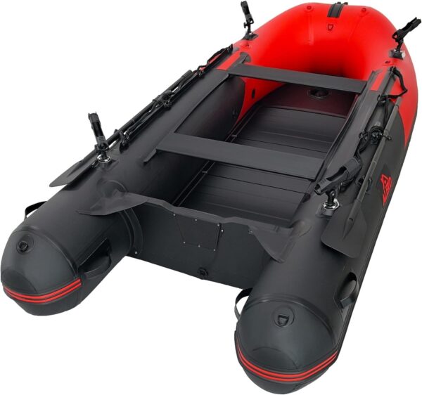 fd05b3de05054e1693fe43db3d843190 Inflatable Boat | Yacht Dinghy Tender Raft | Multi Person Fishing Boat | Aluminum Floor Oars | Fishing Rod Holders | Heavy-Duty PVC | 2024 Model |