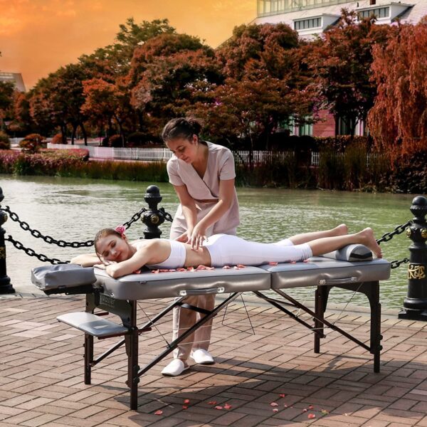 fd093e943f61429ca261b3e32b3d5a1c 30′′ Montour Lx Massage Table Package with 3′′ Memory Foam,Dove Grey