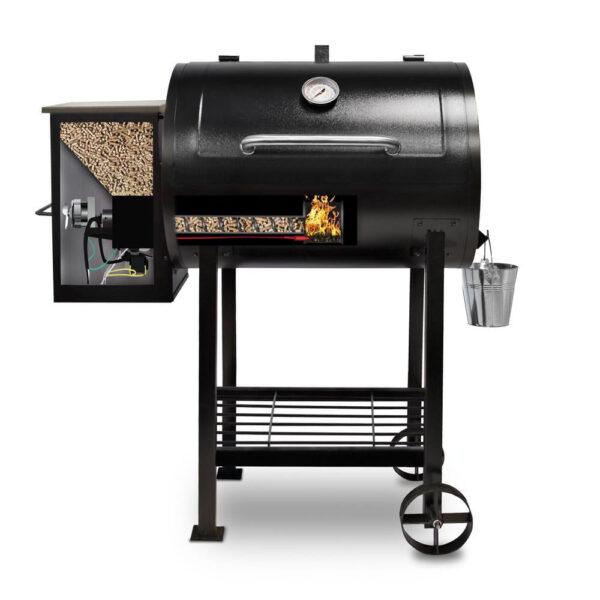 fd2b14fd0595442b8235664f71f59691 700FB Wood Fired Pellet Grill with Flame Broiler, 700 Sq. In. Cooking Space