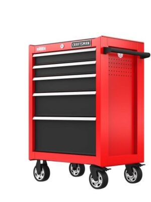 2000 Series 26-in W x 36.5-in H 5-Drawer Steel Rolling Tool Cabinet (Red)