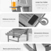Folding Adirondack Rocking Chair,4-in-1 Multifunctional Patio Chair with Retractable Ottoman, Outdoor Chair Wood Texture, Lawn Chair for Porch, Backyard, Pool(Grey)