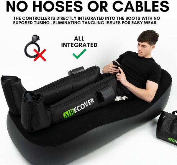 Air Compression Recovery System, Cordless Leg Massager for Circulation, Rechargeable Recovery Boots for Improved Circulation & Lymphatic Drainage