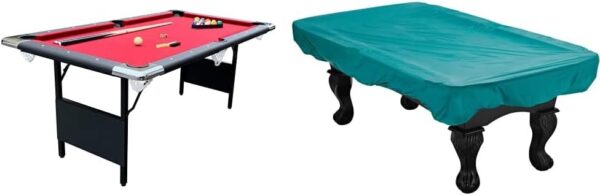 fdc817498aef42ec8dd62b4ae63b236d Hathaway Fairmont 6 Ft Portable Pool Table, Adults Folding Billiards Tables for Game Room with Easy Foldable Storage, Includes Full Set of Billiard Balls, Cues, Chalk & Brush