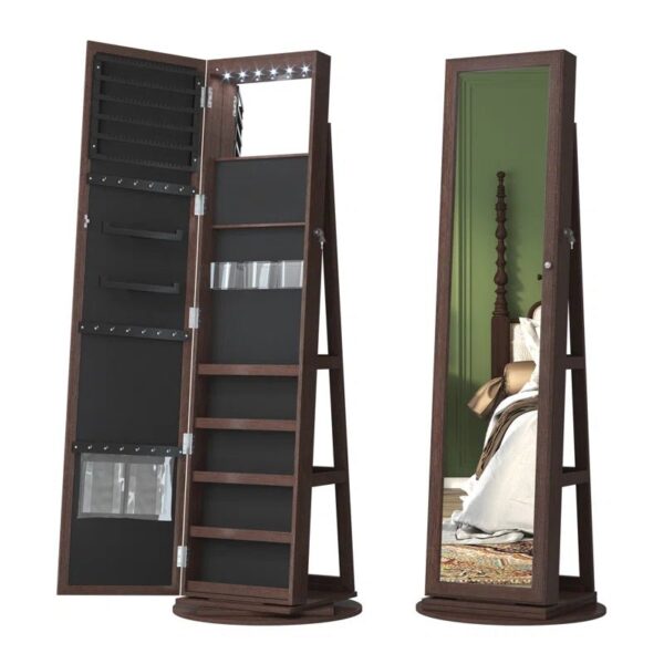 21.6” Wide Jewelry Armoire with Mirror