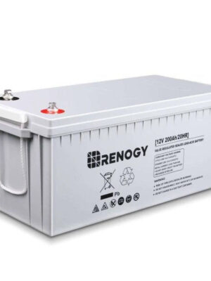 Renogy BATT-AGM12-200 Deep Cycle AGM Battery 12-Volt 200Ah Safe Charge Most Home Appliances for RV, Off-Grid Solar System, Maintenance-Free